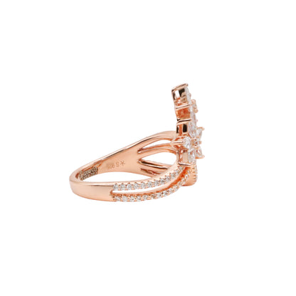 Rose Gold & CZ Blossom Ring