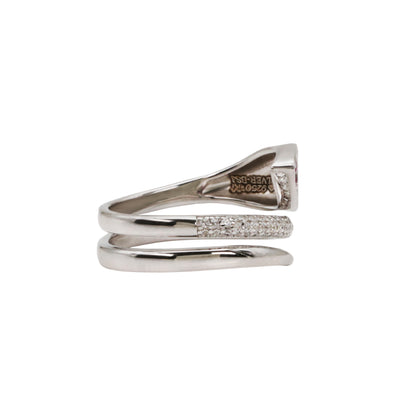 Pear-Shaped Ruby & CZ Bypass Ring