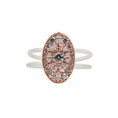 Rose Gold & CZ Marquise Acrylic Band Ring