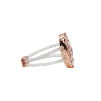 Rose Gold & CZ Marquise Acrylic Band Ring