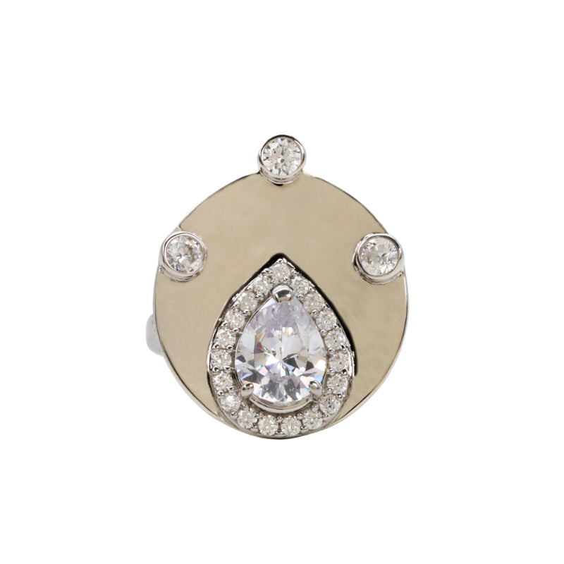 Silver & CZ Planet-Inspired Ring