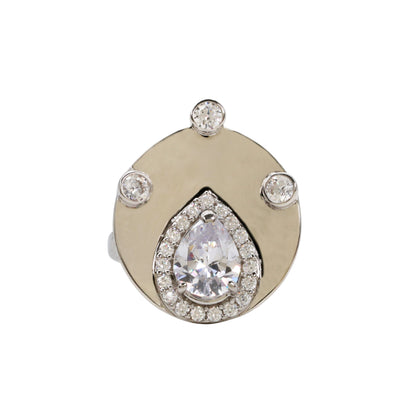 Silver & CZ Planet-Inspired Ring