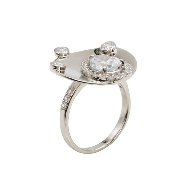 Silver & CZ Planet-Inspired Ring