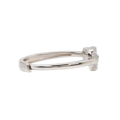 Silver & CZ Intertwined Heart Ring