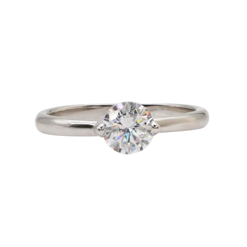 Classic Solitaire Sterling Silver & CZ Ring