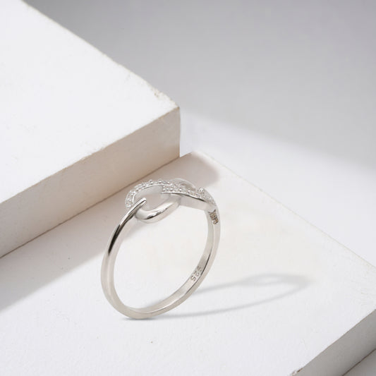 Silver & CZ Infinity Knot Ring