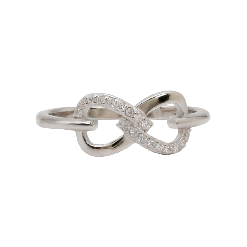 Silver & CZ Infinity Knot Ring