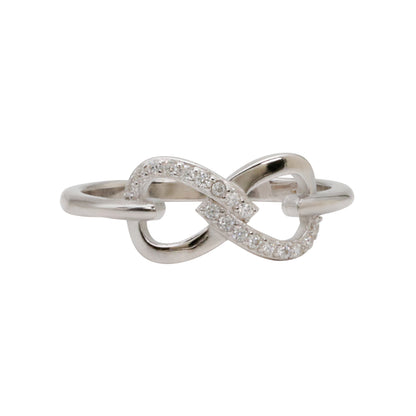 Silver & CZ Infinity Knot Ring