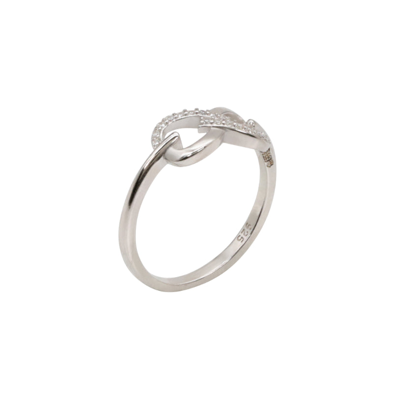 Silver & CZ Infinity Knot Ring