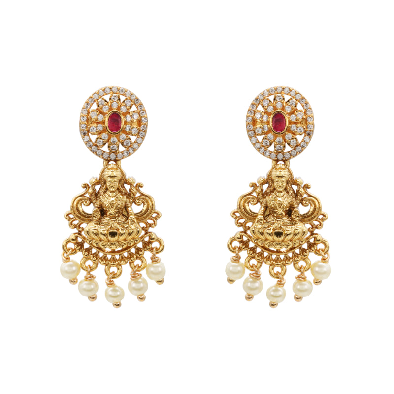 Gold-Plated Oxidized Silver Lakshmi Temple Necklace Set