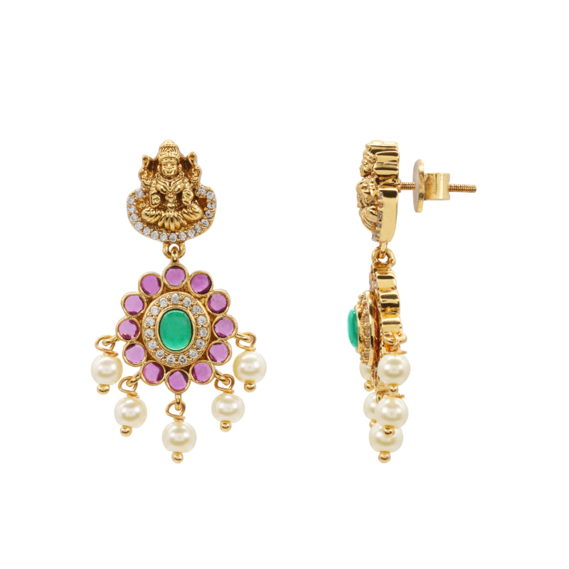 Brass Temple Jewellery Necklace Set