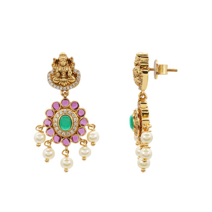 Brass Temple Jewellery Necklace Set