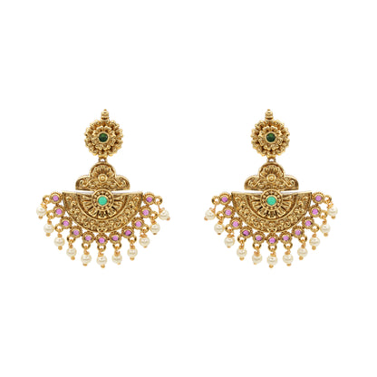 Silver Temple Jewellery Necklace Set