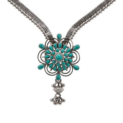 Turquoise Bloom Silver Set