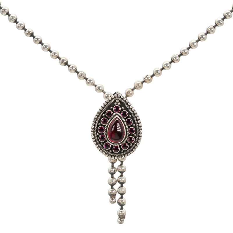 Vintage Ruby Bloom Silver Set