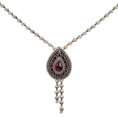 Vintage Ruby Bloom Silver Set