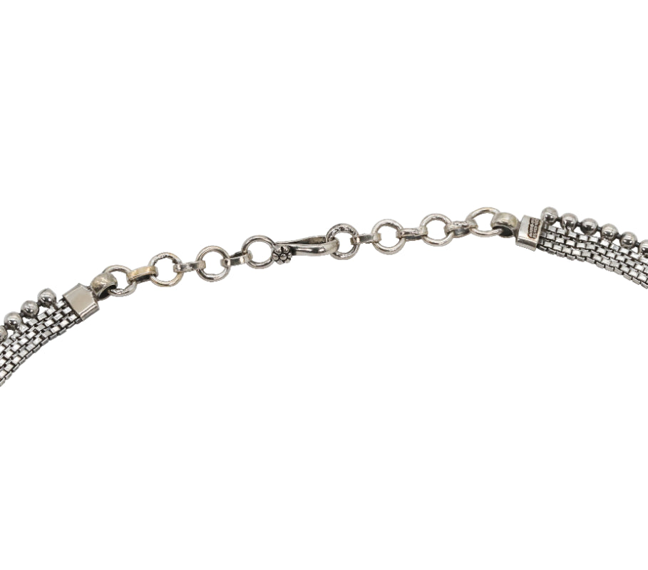 Navratan Bloom Silver Jewelry Set