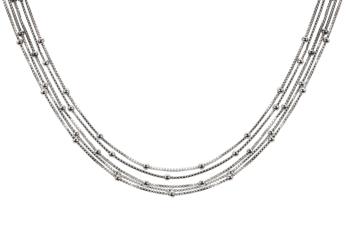 Woven Gem Cascade Silver Set