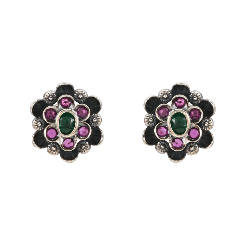 Woven Gem Cascade Silver Set