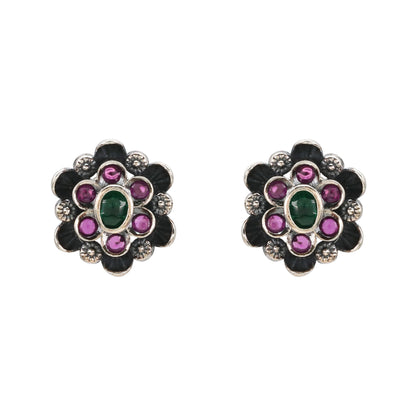 Woven Gem Cascade Silver Set