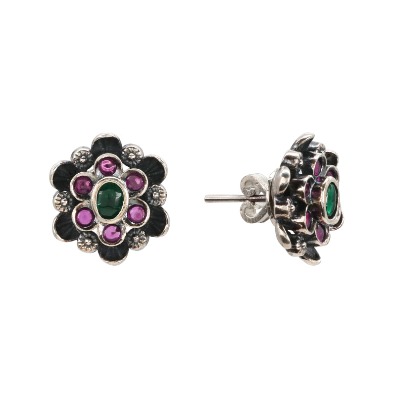 Woven Gem Cascade Silver Set