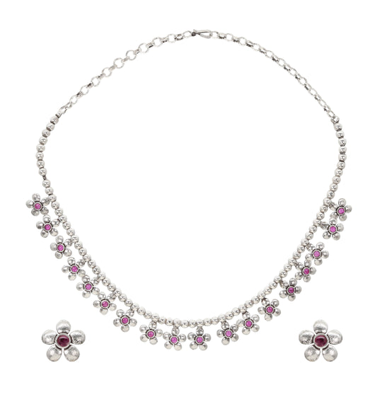 Scarlet Bloom Silver Set