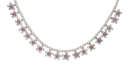 Scarlet Bloom Silver Set