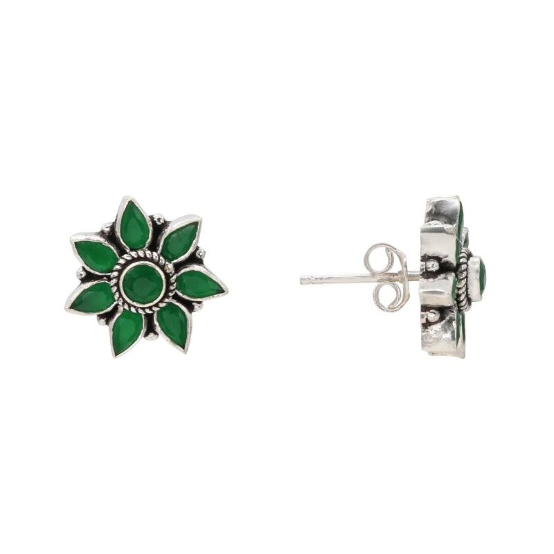 Jade Blossom Silver Set