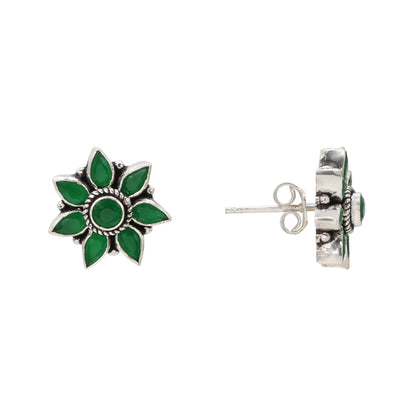 Jade Blossom Silver Set