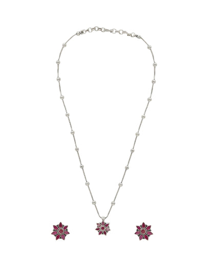 Radiant Ruby Silver Set