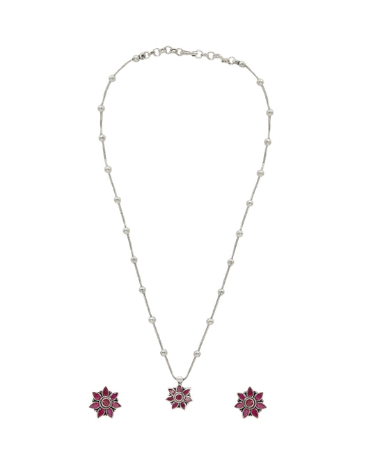 Radiant Ruby Silver Set