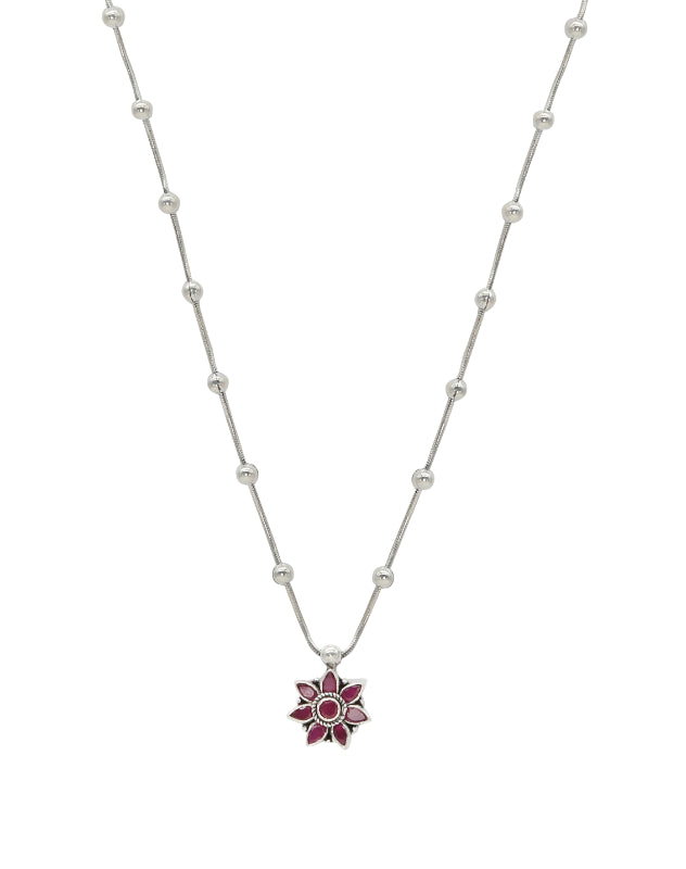Radiant Ruby Silver Set