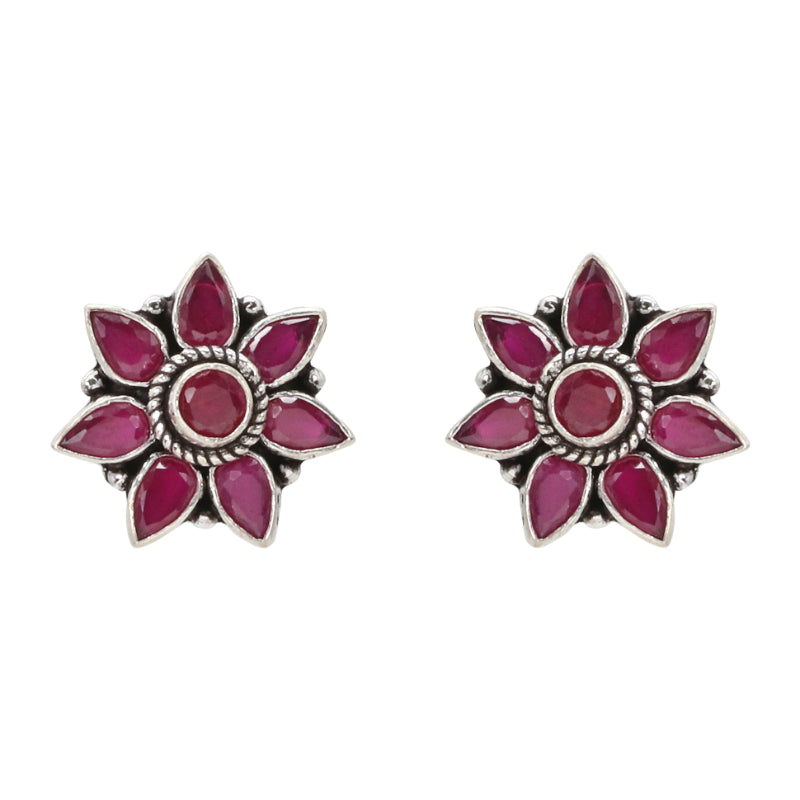 Radiant Ruby Silver Set