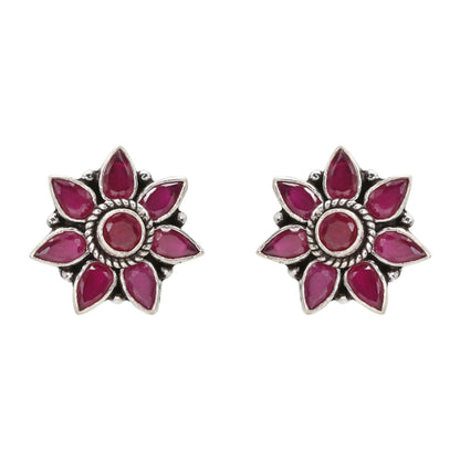Radiant Ruby Silver Set