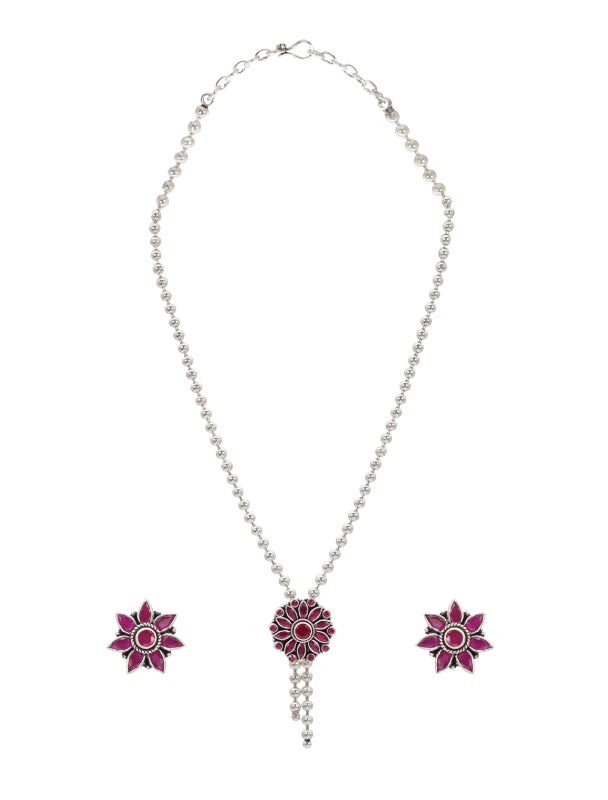 Ruby Radiance Silver Set