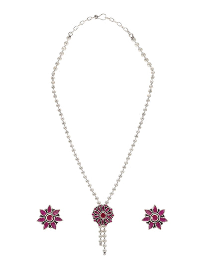 Ruby Radiance Silver Set
