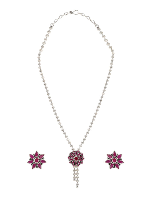 Ruby Radiance Silver Set