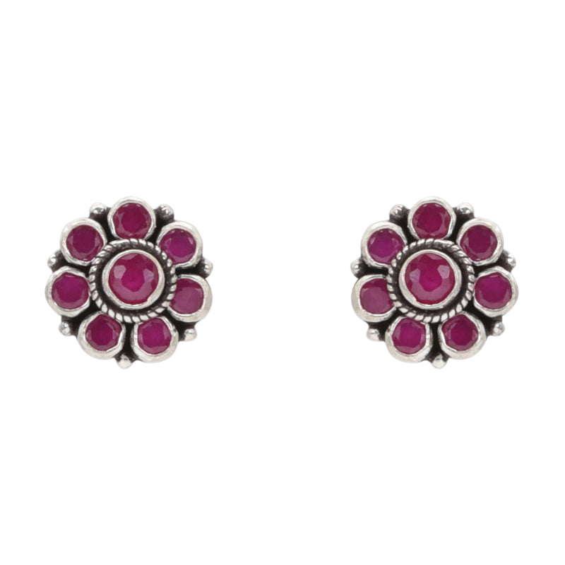 Cascading Crimson Silver Set