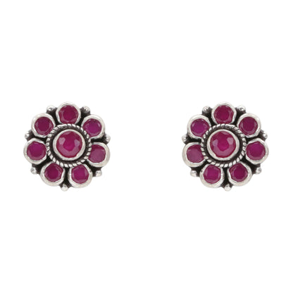 Cascading Crimson Silver Set