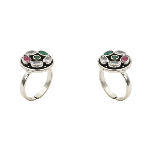 Ratna Pushpa Chakra Toe Rings