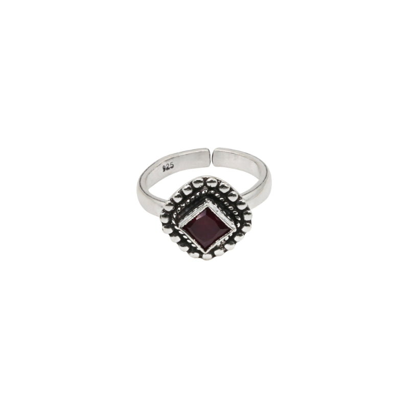 Crimson Square Toe Rings