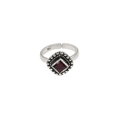 Crimson Square Toe Rings