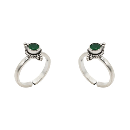 Emerald Aura Toe Rings