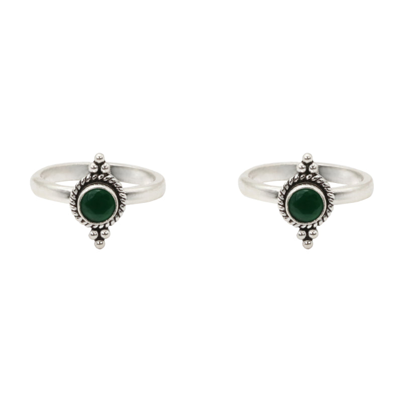 Emerald Aura Toe Rings