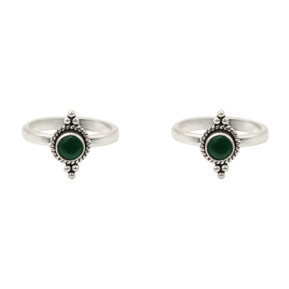 Emerald Aura Toe Rings