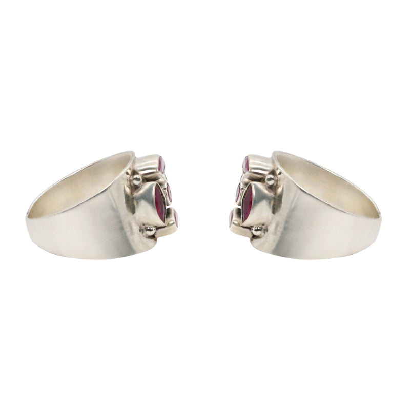 Crimson Cluster Toe Rings