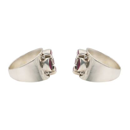 Crimson Cluster Toe Rings