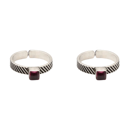 Ruby Facet Toe Rings