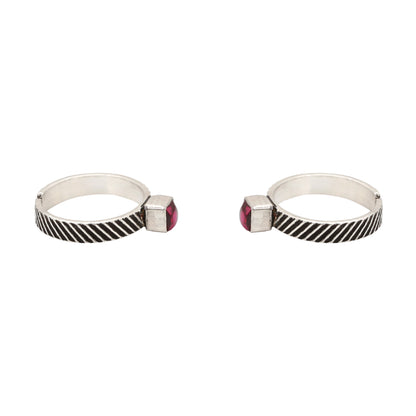 Ruby Facet Toe Rings