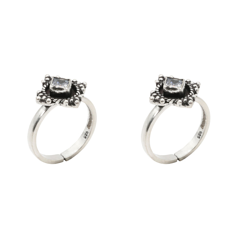 Square Sparkle Toe Rings